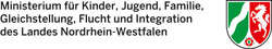 Logo Ministerium für Kinder, Jugend, Familie, Gleichstellung, Flucht und Integration NRW