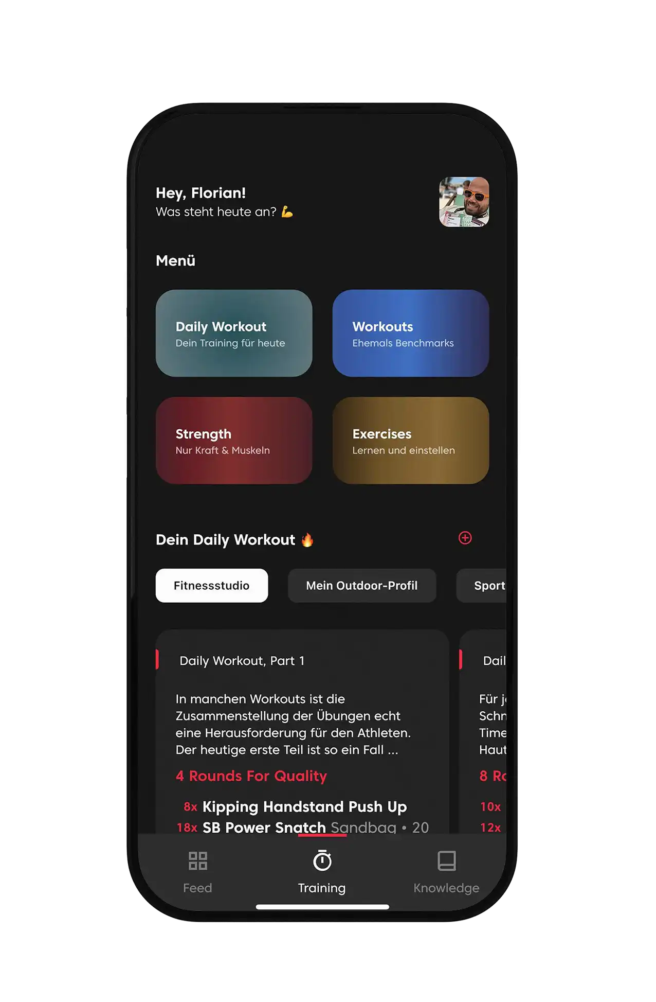 Kernwerk_Mockup Abbildung der geöffneten App von Kernwerk.